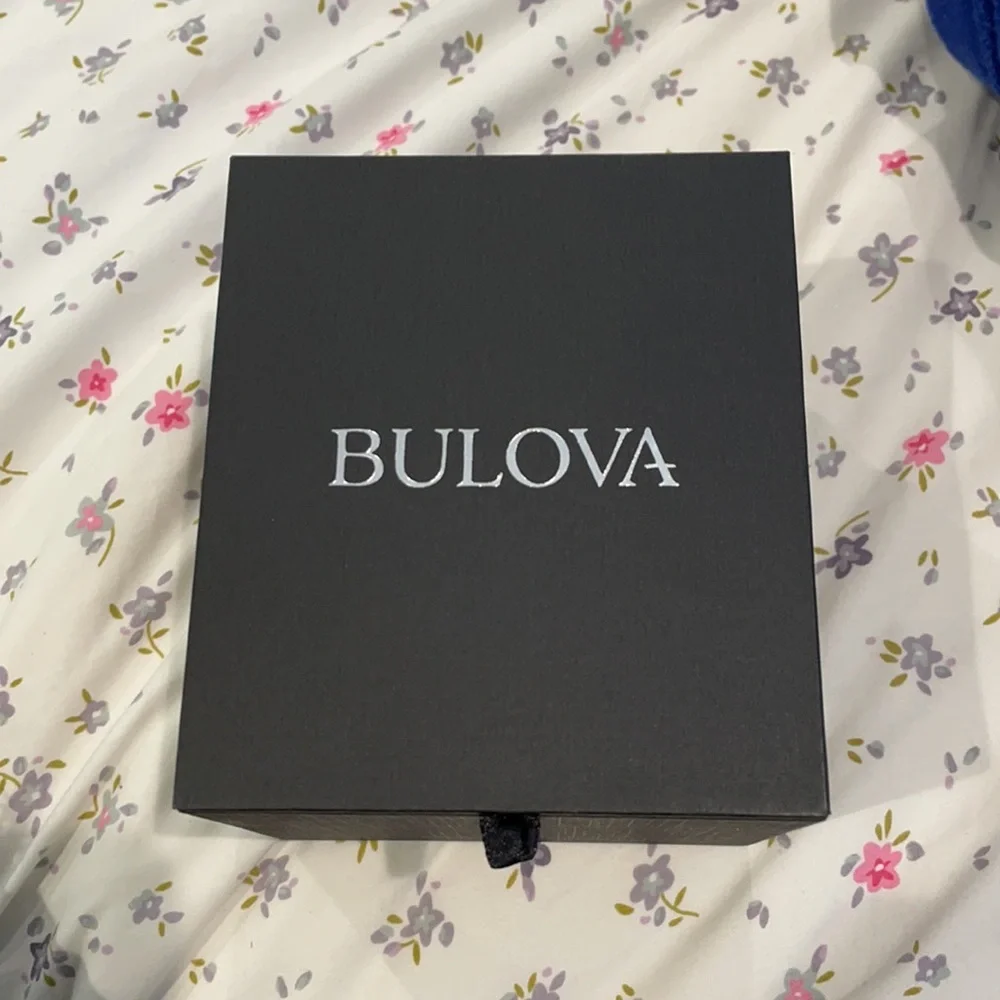 Bulova Men’s Classic Silver Dial Leather Strap Watch - Black